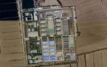 Penjara Shizuishan, Wilayah Otonomi Hui Ningxia, Tiongkok (Foto satelit Google Earth)