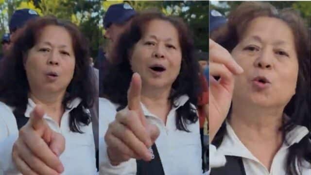 Seorang wanita asal Tiongkok berteriak dan mengancam Teng, serta mengaku telah mengambil foto-foto Teng dan mengirimkannya ke Kedutaan Besar Tiongkok. (Teng)